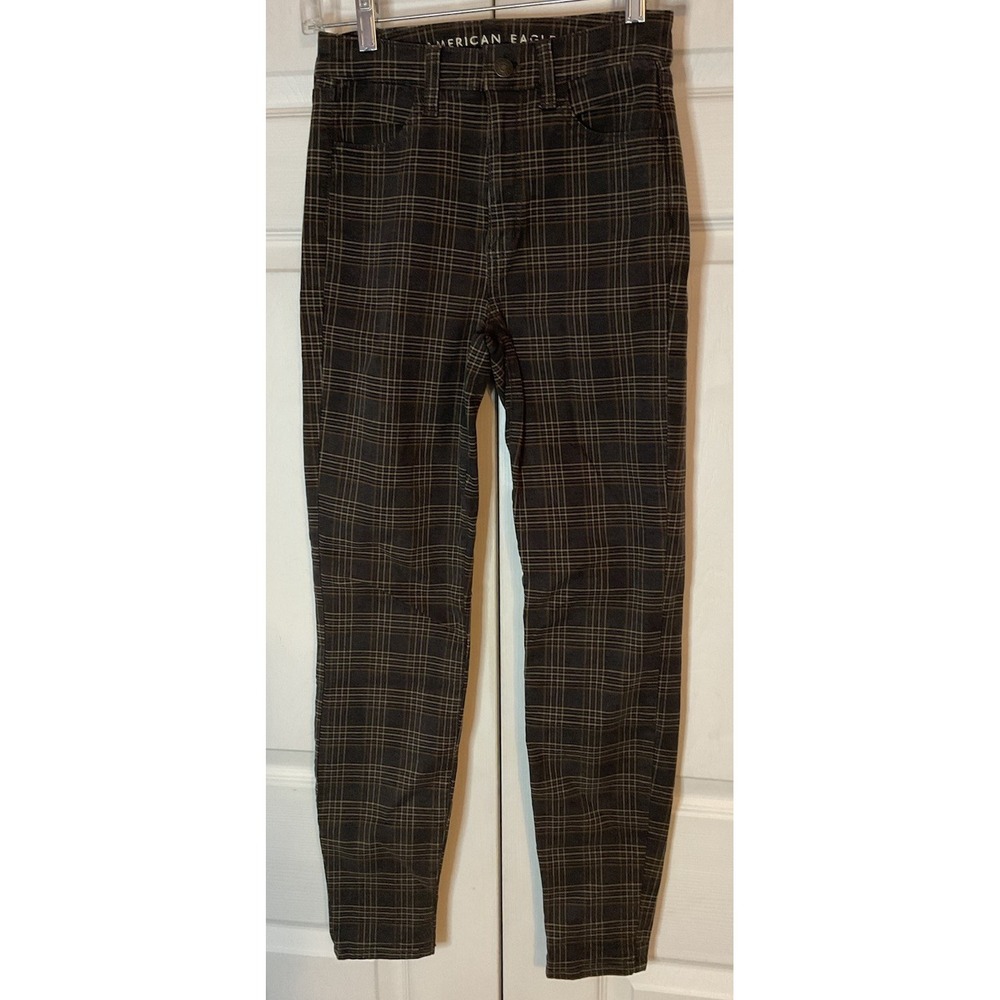 American‎ Eagle Super Stretch Plaid Trousers Pants Size 00